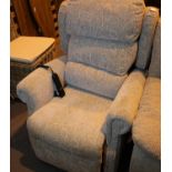 Oak Furniture Land recliner upholstered armchair. Not available for in-house P&P, contact Paul O'Hea