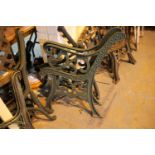 Pair of cast iron bench ends. Not available for in-house P&P, contact Paul O'Hea at Mailboxes on