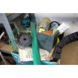 Large box of mixed gardening tools and equipment. Not available for in-house P&P, contact Paul O'Hea