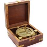 Boxed brass miniature sundial glass compass (glass is broken). P&P group 2 (£18+VAT for the first