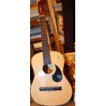 Burswood acoustic guitar, lacking two tuning pegs. Not available for in-house P&P, contact Paul O'