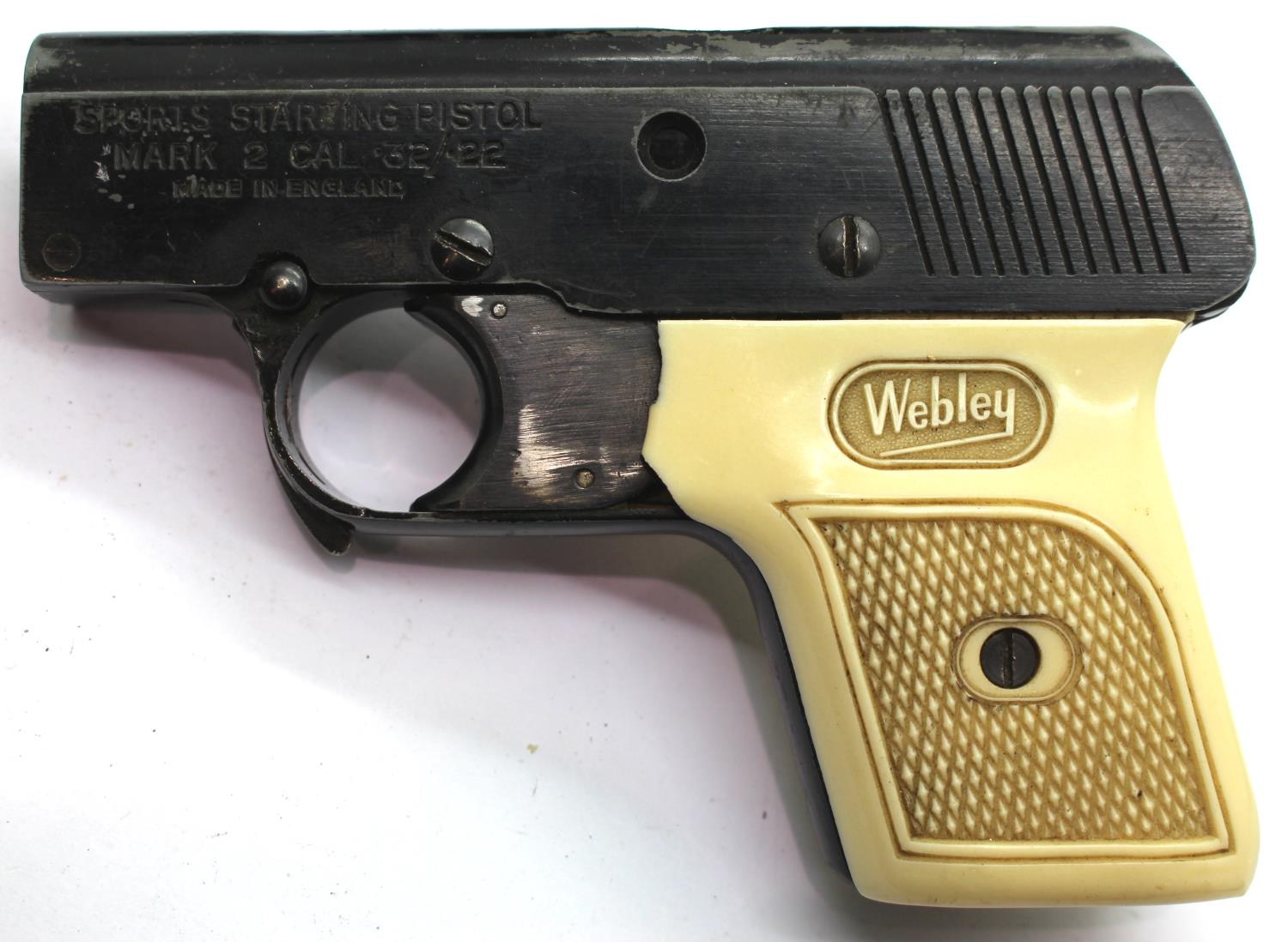 Boxed Webley Mark 2 Sports Starting Pistol with three loading blocks. P&P Group 2 (£18+VAT for the - Image 2 of 5