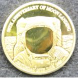 50th Anniversary of Moon Landing - Gold Plated. P&P Group 1 (£14+VAT for the first lot and £1+VAT