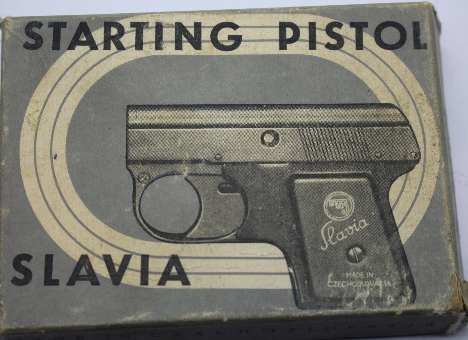 Boxed Slavia chrome starting pistol with loading block. P&P Group 1 (£14+VAT for the first lot - Image 2 of 4