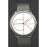 Gents Calvin Klein wristwatch, new with tag and boxed, working at lotting. P&P Group 1 (£14+VAT