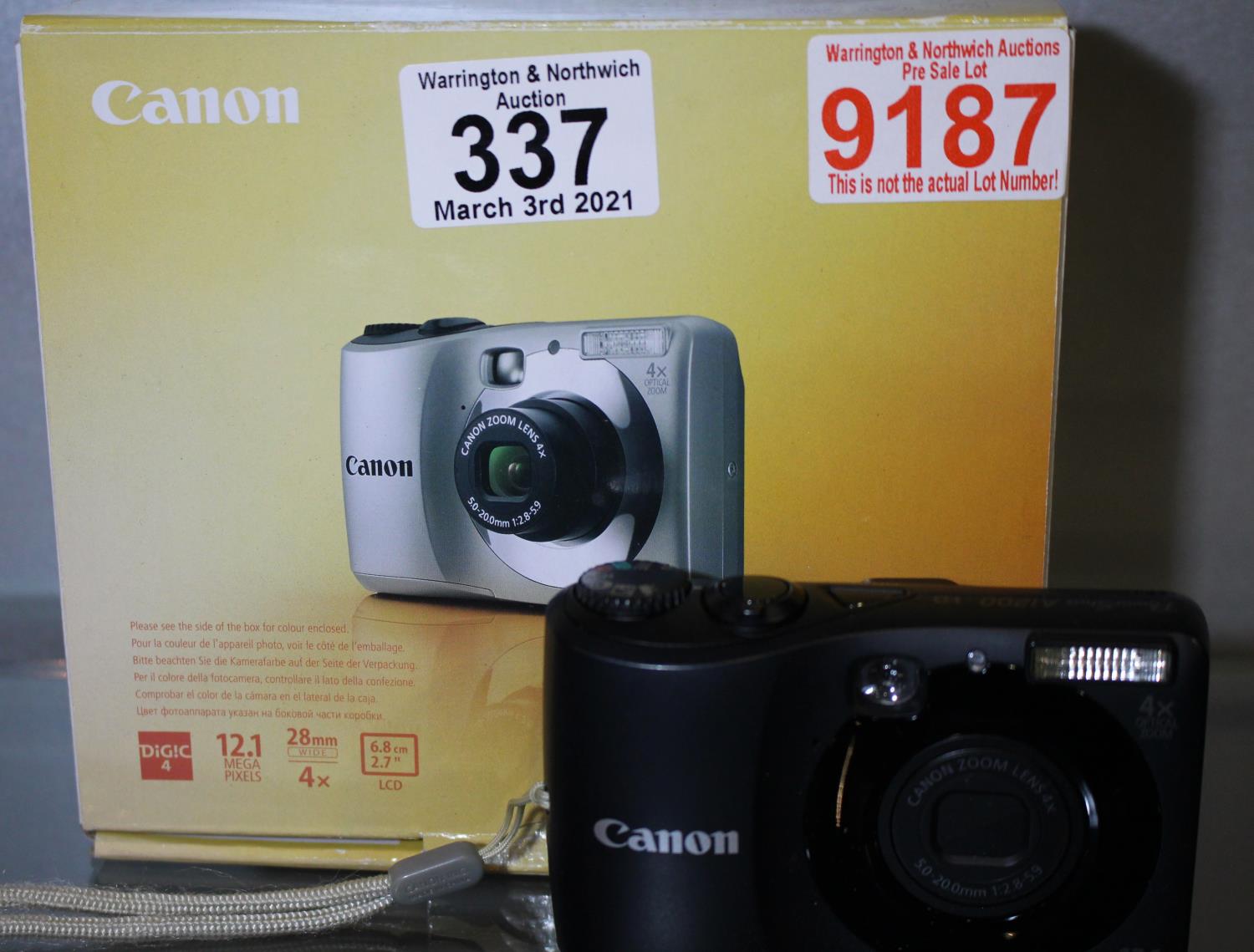 Boxed Canon Powershot A1200 digital camera. P&P Group 1 (£14+VAT for the first lot and £1+VAT for