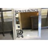 Rolls Royce wall mirror, H: 60 cm, L: 50 cm. Not available for in-house P&P, contact Paul O'Hea at
