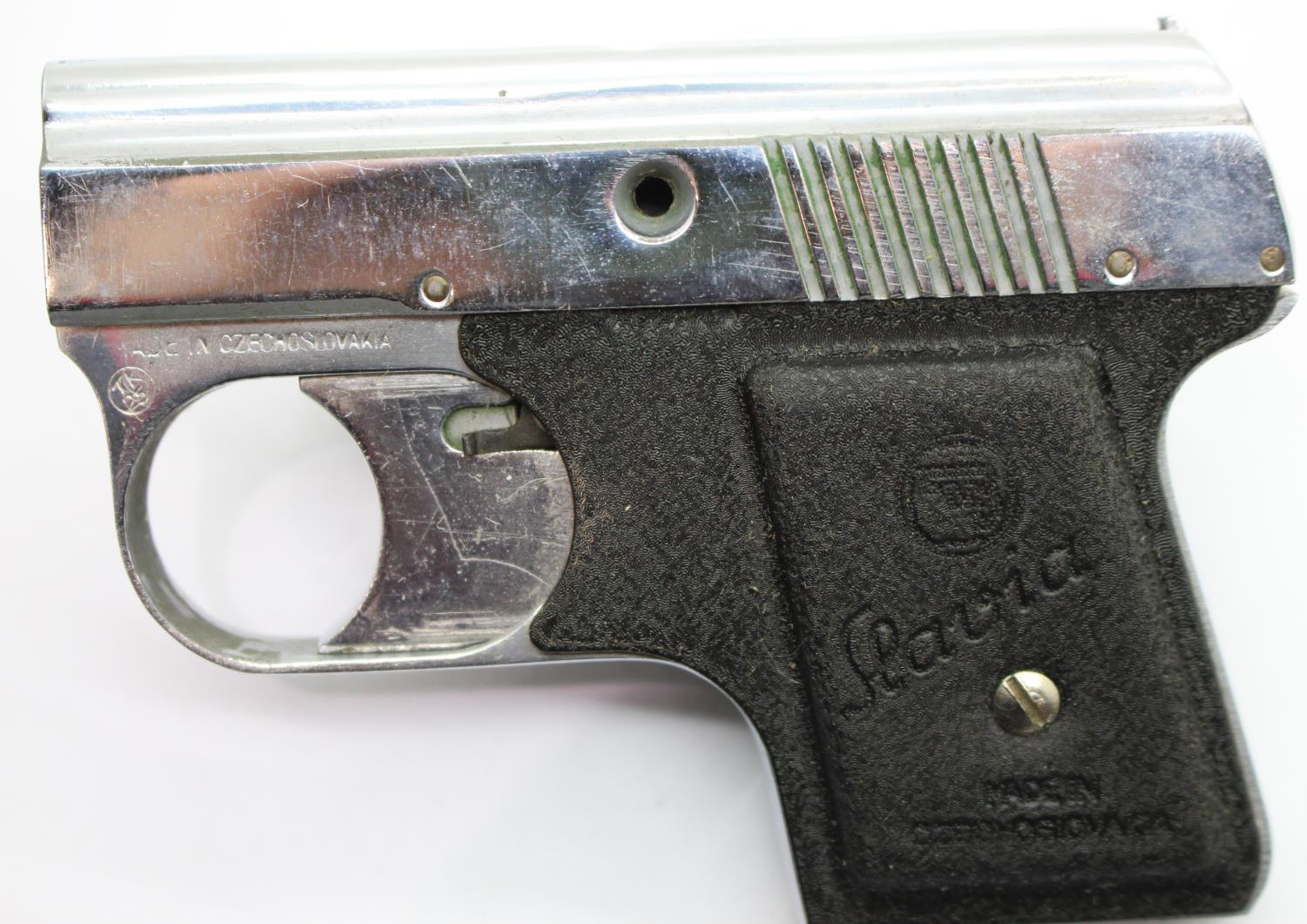 Boxed Slavia chrome starting pistol with loading block. P&P Group 1 (£14+VAT for the first lot - Image 3 of 4