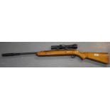 BSA Airsporter, 22 air rifle GD17349 with Weaver scope and moderator. P&P Group 3 (£25+VAT for the