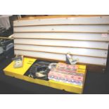 Large backlit photographic slide / negative viewer, three boxed Kodak carousel magazines and a