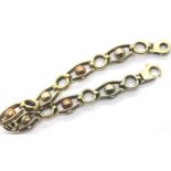 9ct tri gold ball bracelet L:19 cm. 13.0g. P&P Group 1 (£14+VAT for the first lot and £1+VAT for