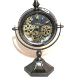 Moving gears Champs Elysees mantel clock, H: 39 cm. P&P Group 3 (£25+VAT for the first lot and £5+