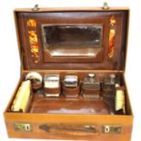 Leather cased and fitted gents grooming kit, 40 x 28 cm. P&P Group 3 (£25+VAT for the first lot
