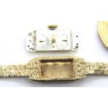 Ladies 9ct gold Rotary wristwatch on a 9ct gold bracelet. Weight excluding glass & movement is 11.