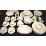 Royal Worcester extensive tea and dinner service in the Forget Me Not pattern of 48 pieces. This lot