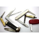 Six mixed folding penknives. P&P Group 1 (£14+VAT for the first lot and £1+VAT for subsequent lots)