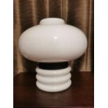 Mid Century Murano Milk Glass table lamp by Carlo Nason for Mazzega. 37cm Tall, 40cm Wide. Not