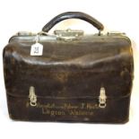 J Berne, Lyon, French fitted gentlemans overnight bag with grooming kit, complete and named to an
