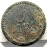 18th century coin weight for 18 Shillings. P&P Group 1 (£14+VAT for the first lot and £1+VAT for