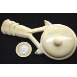 Victorian carved bone babies rattle. P&P Group 1 (£14+VAT for the first lot and £1+VAT for