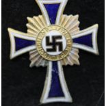 German Third Reich aged replica Mothers Cross in gold. P&P Group 1 (£14+VAT for the first lot and £
