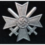 German WWII re-enactment War Merit Cross first class in silver, marked 1 verso. P&P Group 1 (£14+VAT