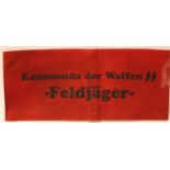 German WWII aged replica printed Waffen SS Feldjager armband. P&P Group 1 (£14+VAT for the first lot