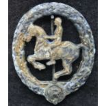 German Third Reich aged replica Expert Horseman bronze award, indistinctly marked verso. P&P Group 1