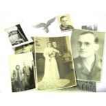 Photographs relating to an unknown German WWII Luftwaffe sergeant, together with a Luftwaffe eagle