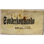 German WWII concentration camp aged replica Sonderkommando armband, numbered 1182. P&P Group 1 (£