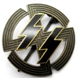 German Third Reich re-enactment enamelled SS Sports badge, bronze, marked RZM verso. P&P Group 1 (£