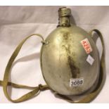 German WWII or later medics water bottle with canvas shoulder strap. P&P Group 2 (£18+VAT for the