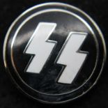 German WWII replica SS runic enamel pin badge. P&P Group 1 (£14+VAT for the first lot and £1+VAT for