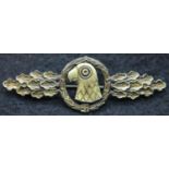 German WWII re-enactment Luftwaffe Observers clasp in bronze. P&P Group 1 (£14+VAT for the first lot