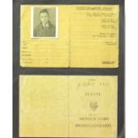German WWII Jersey Occupation identity card (ink faded), with a copy of cover. P&P Group 1 (£14+