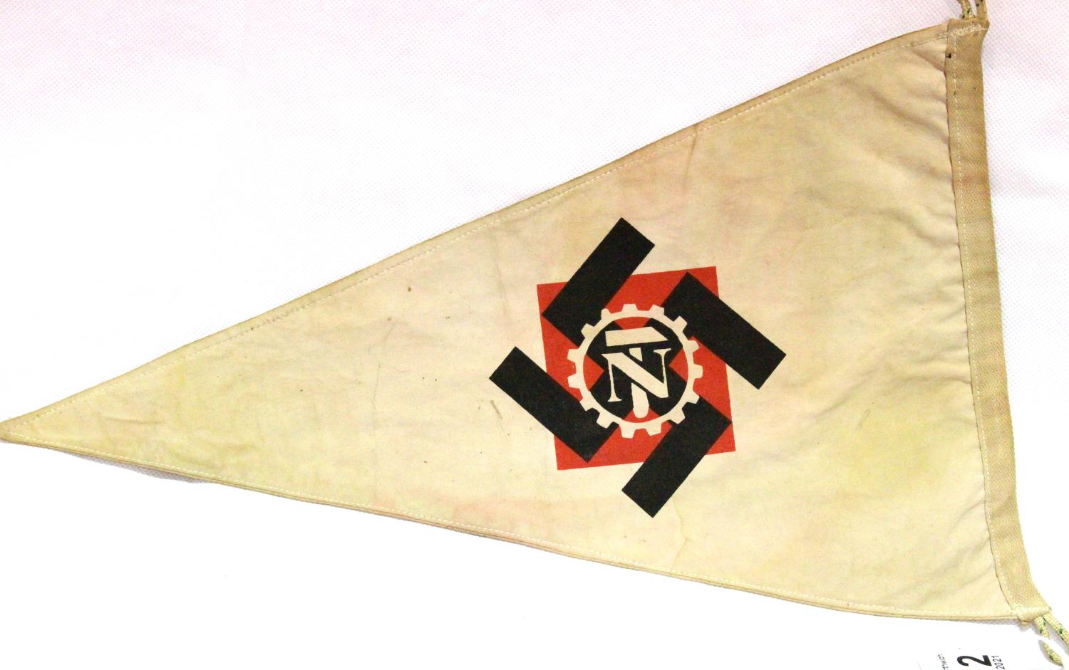 German WWII Teno re-enactment printed pennant, L: 35 cm. P&P Group 1 (£14+VAT for the first lot - Image 2 of 2