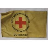 German WWII aged replica printed Red Cross Duisdorf armband, stamped. P&P Group 1 (£14+VAT for the