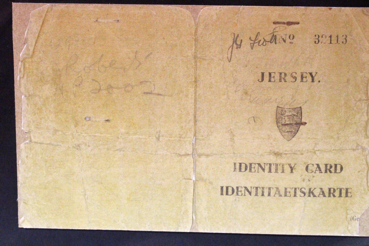 German WWII Jersey Occupation identity card (ink faded), with a copy of cover. P&P Group 1 (£14+ - Image 3 of 3