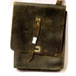 German WWII black leather map case, the strap marked GUNT. VOGEL, COTTEUS, 1939. P&P Group 1 (£14+
