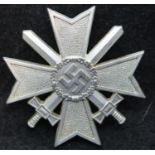 German WWII re-enactment Merit Cross first class with in silver. P&P Group 1 (£14+VAT for the