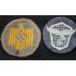 Two German Third Reich Sports award patches, believed period or early reproduction. P&P Group 1 (£