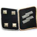 German WWII SS Sturmbannfuhrer representation collar rank flashes. P&P Group 1 (£14+VAT for the