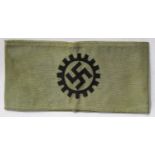 German WWII aged reproduction DAF embroidered armband. P&P Group 1 (£14+VAT for the first lot and £