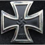 German WWII re-enactment Iron Cross first class, pin back being of one piece construction. P&P Group