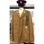 British 20th century Mercian Regiment dress uniform, comprising tunic with lanyard and medal bar,