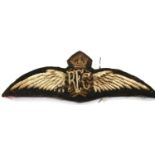 British WWI re-enactment embroidered RFC wings. P&P Group 1 (£14+VAT for the first lot and £1+VAT