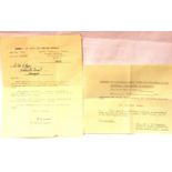 British WWII certificate of retention for One Japanese Sword dated 1945 but unissued, and a later