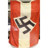 German Third Reich aged reproduction cotton Hitler Youth parade flag, 130 x 90 cm. P&P Group 1 (£