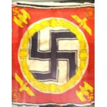 German WWII aged reproduction printed cotton Hitler standard flag, stamped Berlin 1939, 80 x 90
