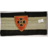 German WWII re-enactment embroidered Old Comrades armband with four silver braids. P&P Group 1 (£